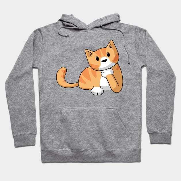 Ginger Cat Listening Hoodie by Doodlecats 